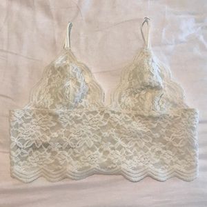 Free People White Lace Bralette